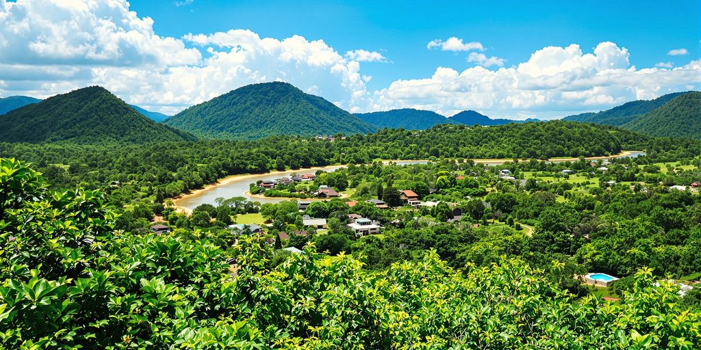 Lush rainforest and pristine beach in Brazil's nature.