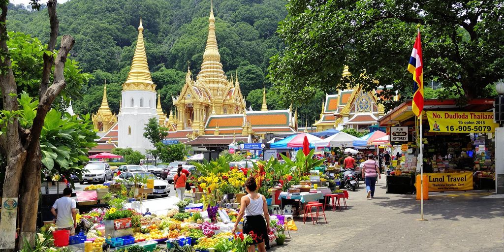 Solo traveler exploring Thailand's vibrant culture and scenery.