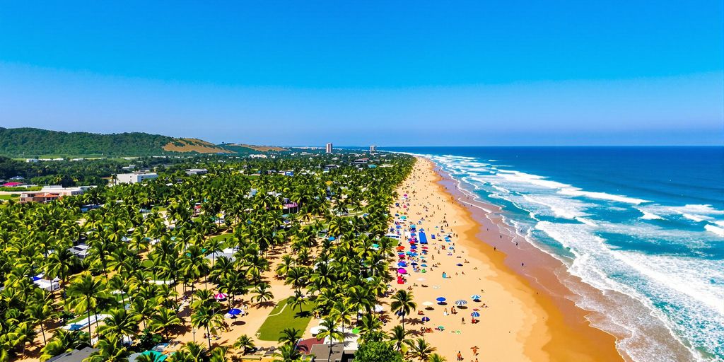 Aerial view of Carneiros Beach in Pernambuco, Brazil.