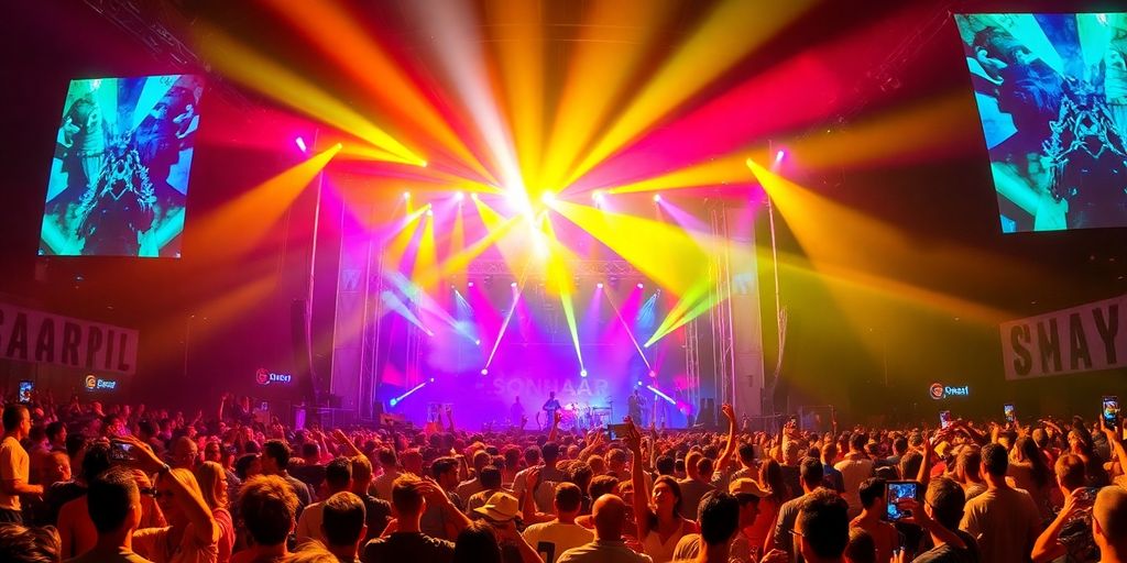 Crowd enjoying a live performance at Sónar Festival.