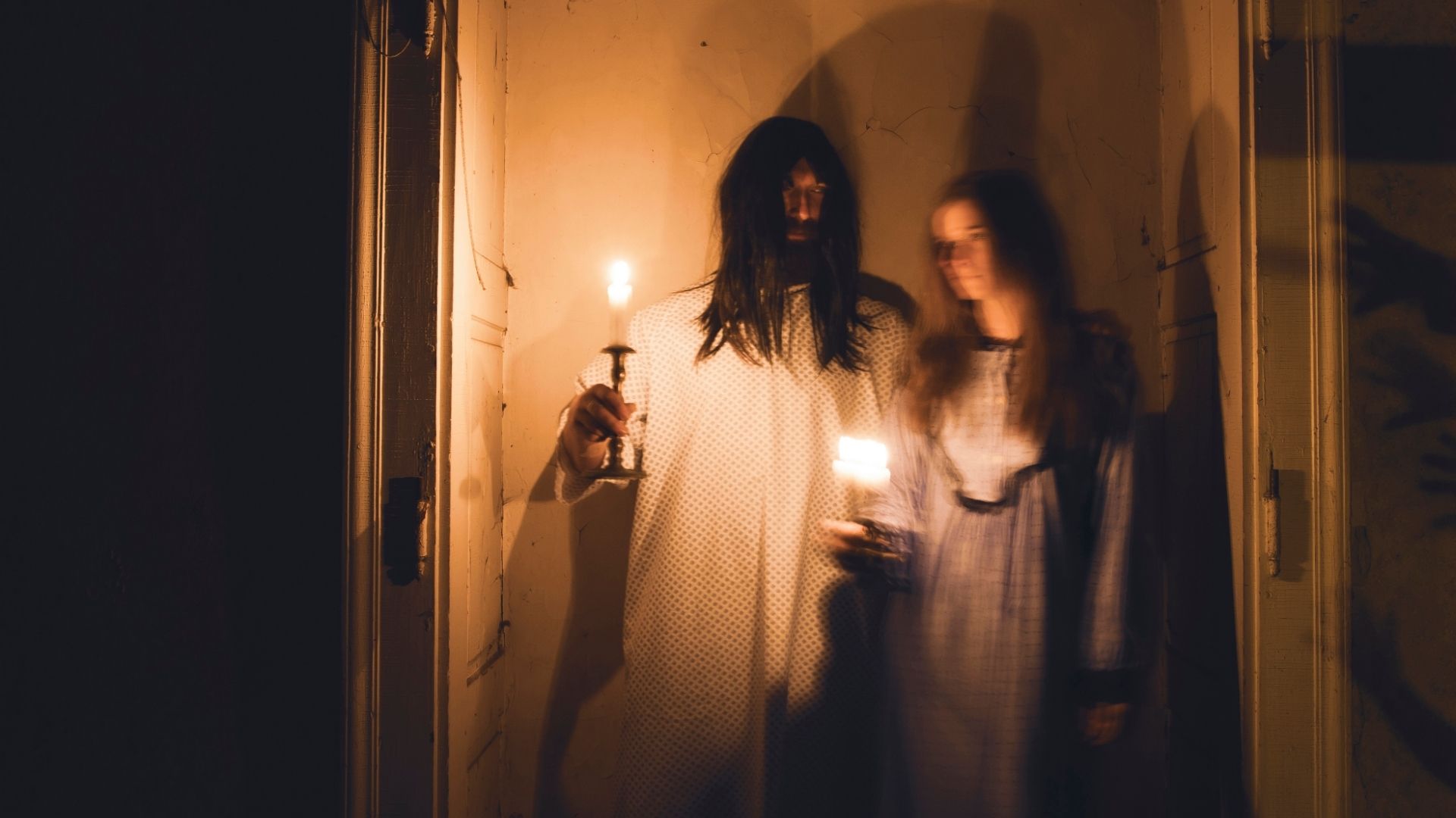 Scary ghost in haunted house
