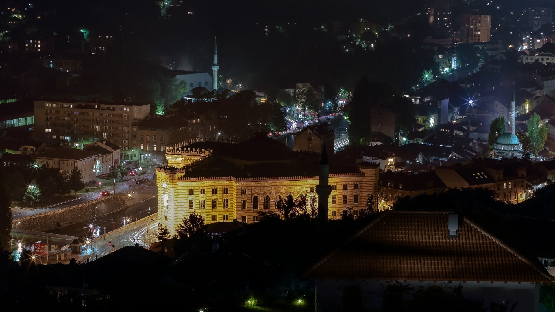 Sarajevo after dark lights
