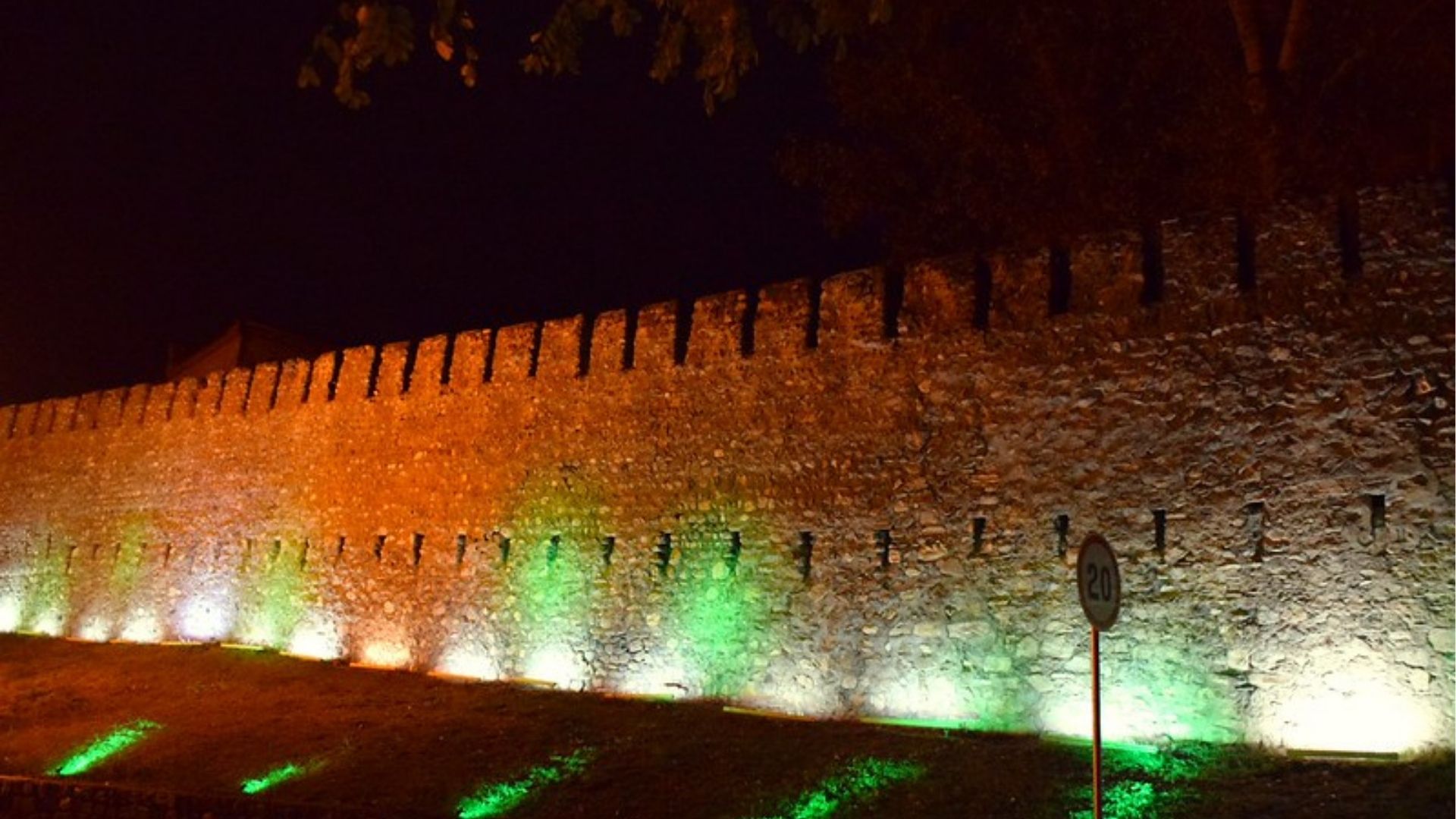 Sheki Fortress Wall at night