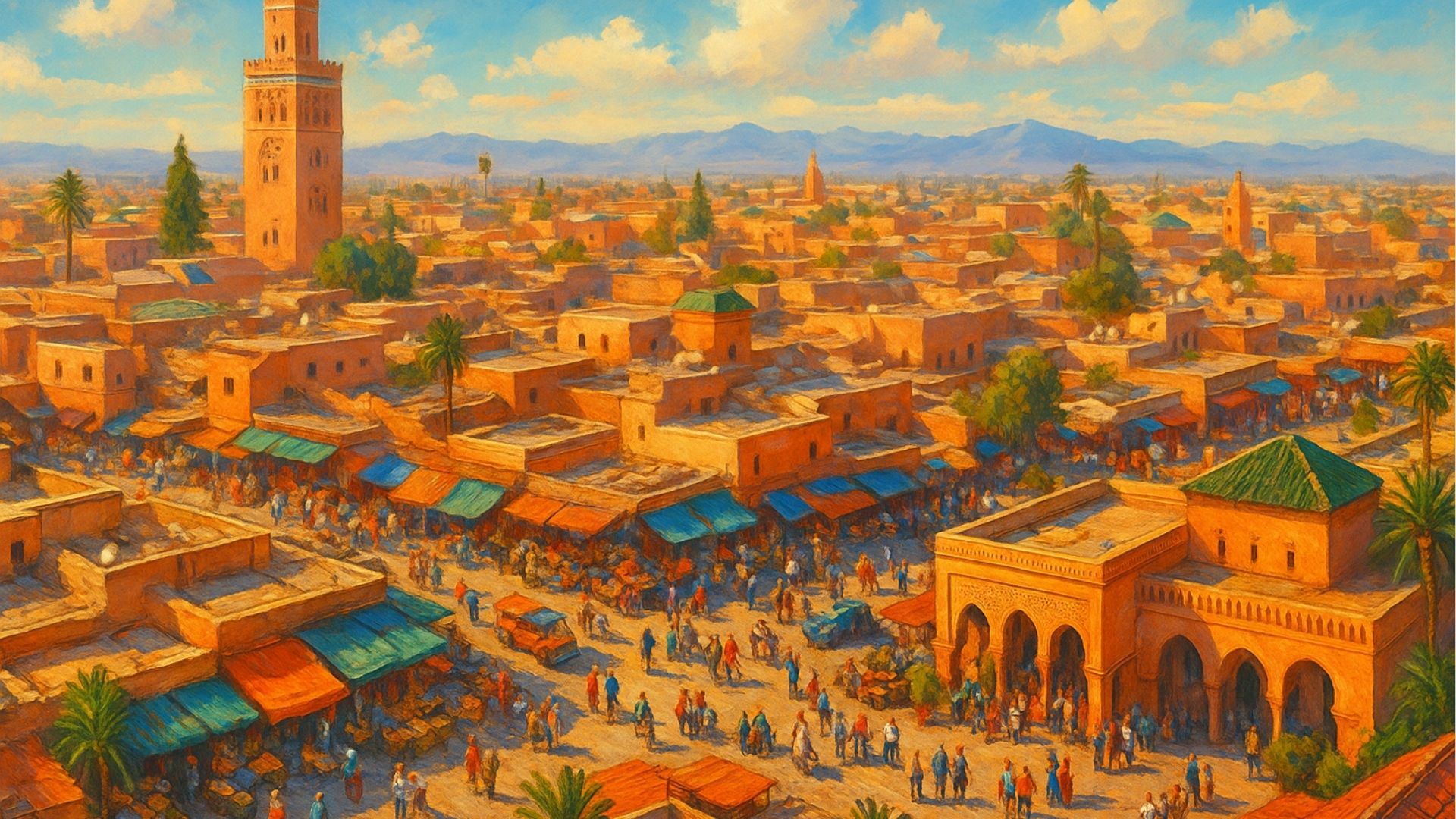 Aerial view of Marrakech city