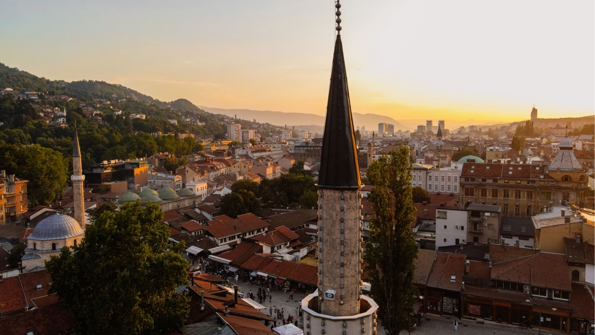 View of the historic center of Sarajevo, Bosnia and Herzegovina