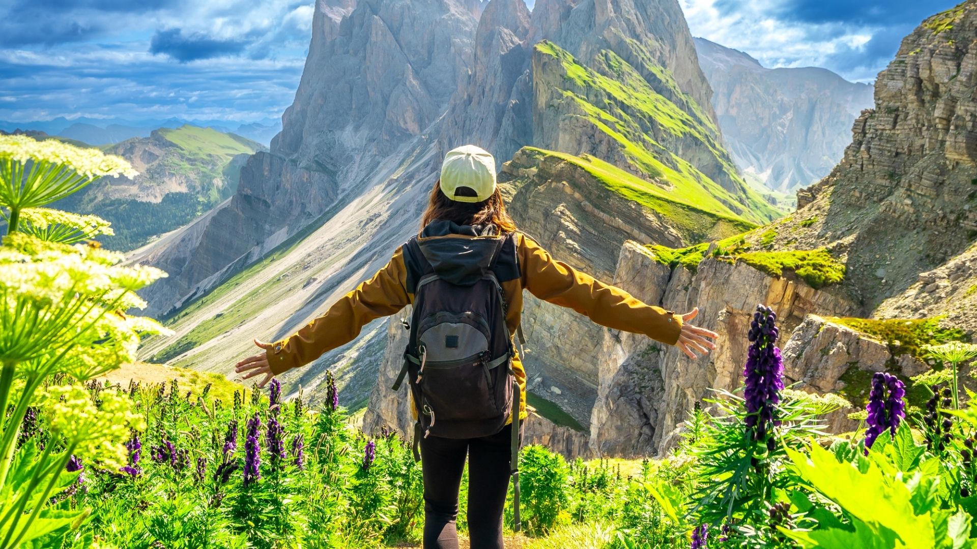 Hiker enjoying a scenic mountain trail
