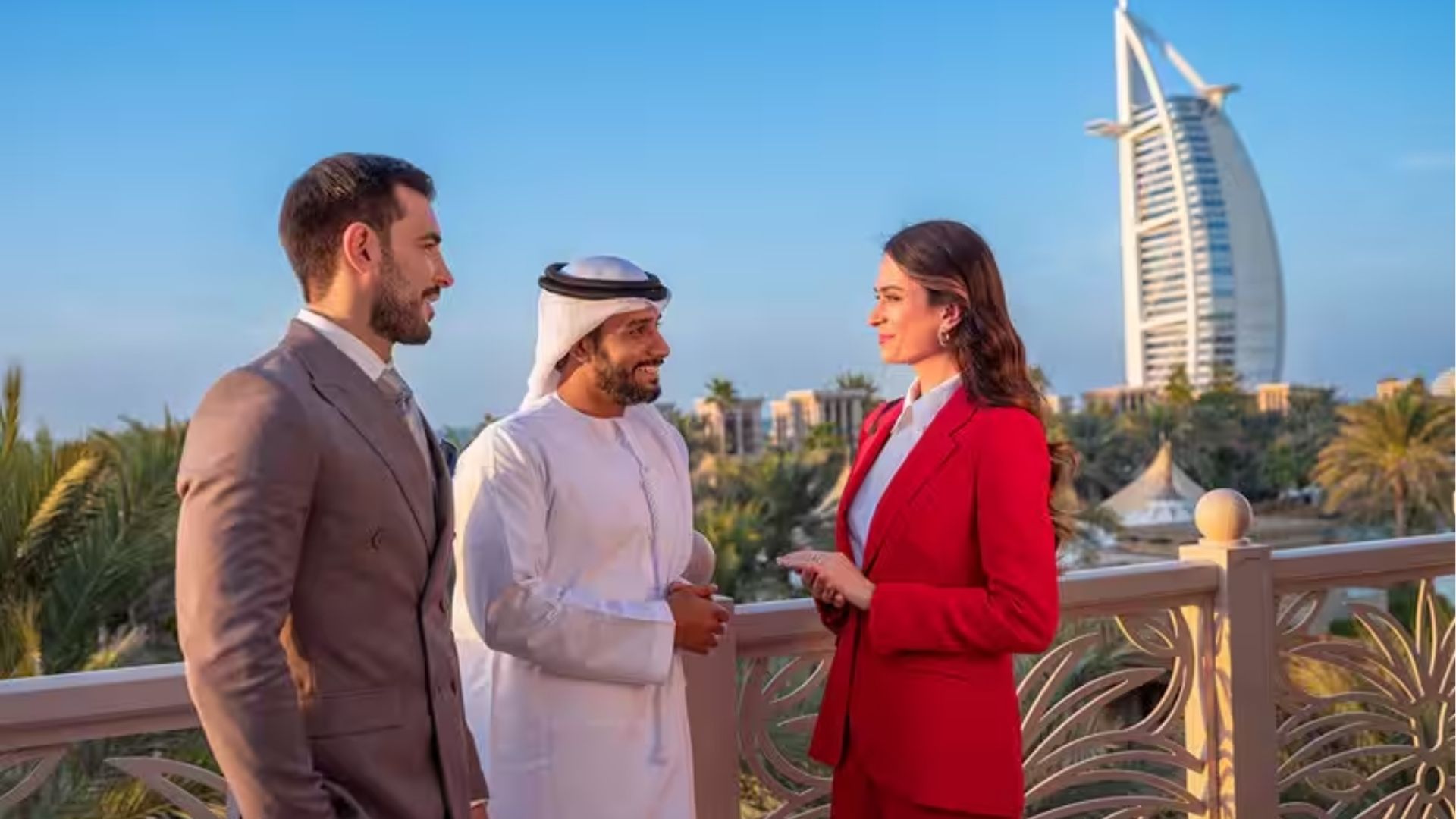 Professionals discussing World Sports Summit 2025 in Dubai