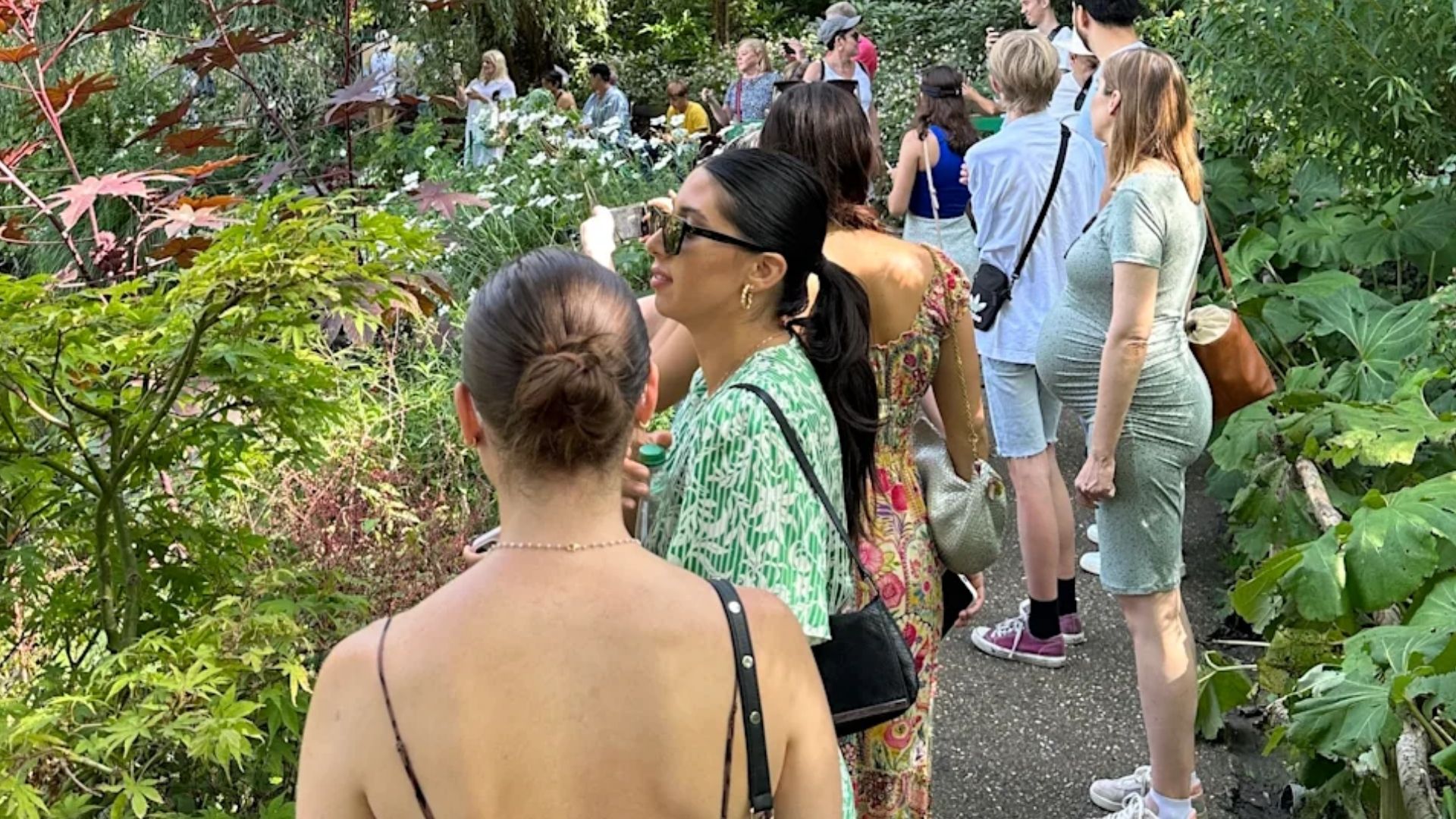 Crowd at Monet garden during peak season