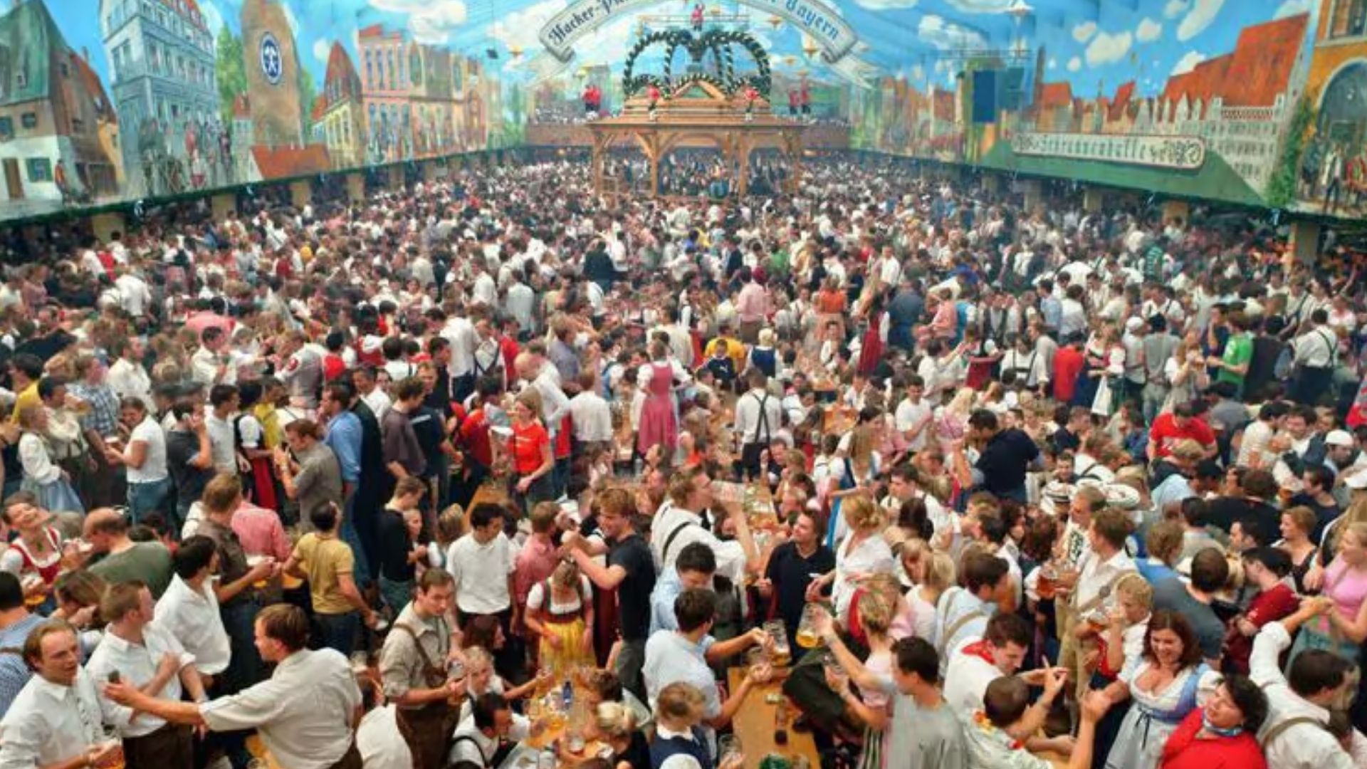 Busy summer street in a German city