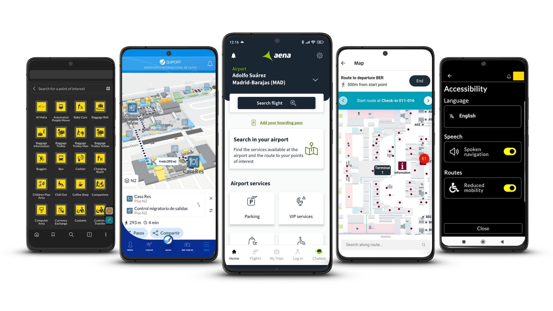 Airport navigation on smartphone in Italy