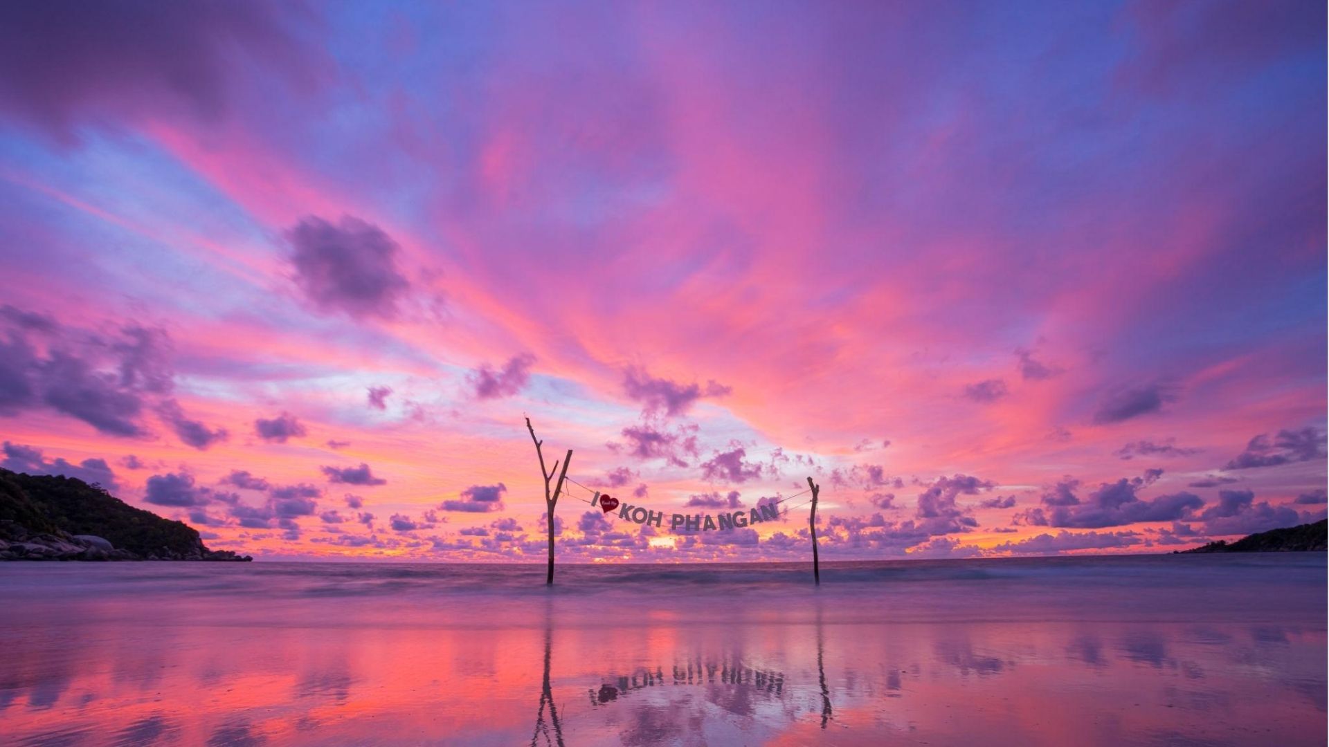 Sunrise view of Koh Phangan beach after Full Moon Party Thailand