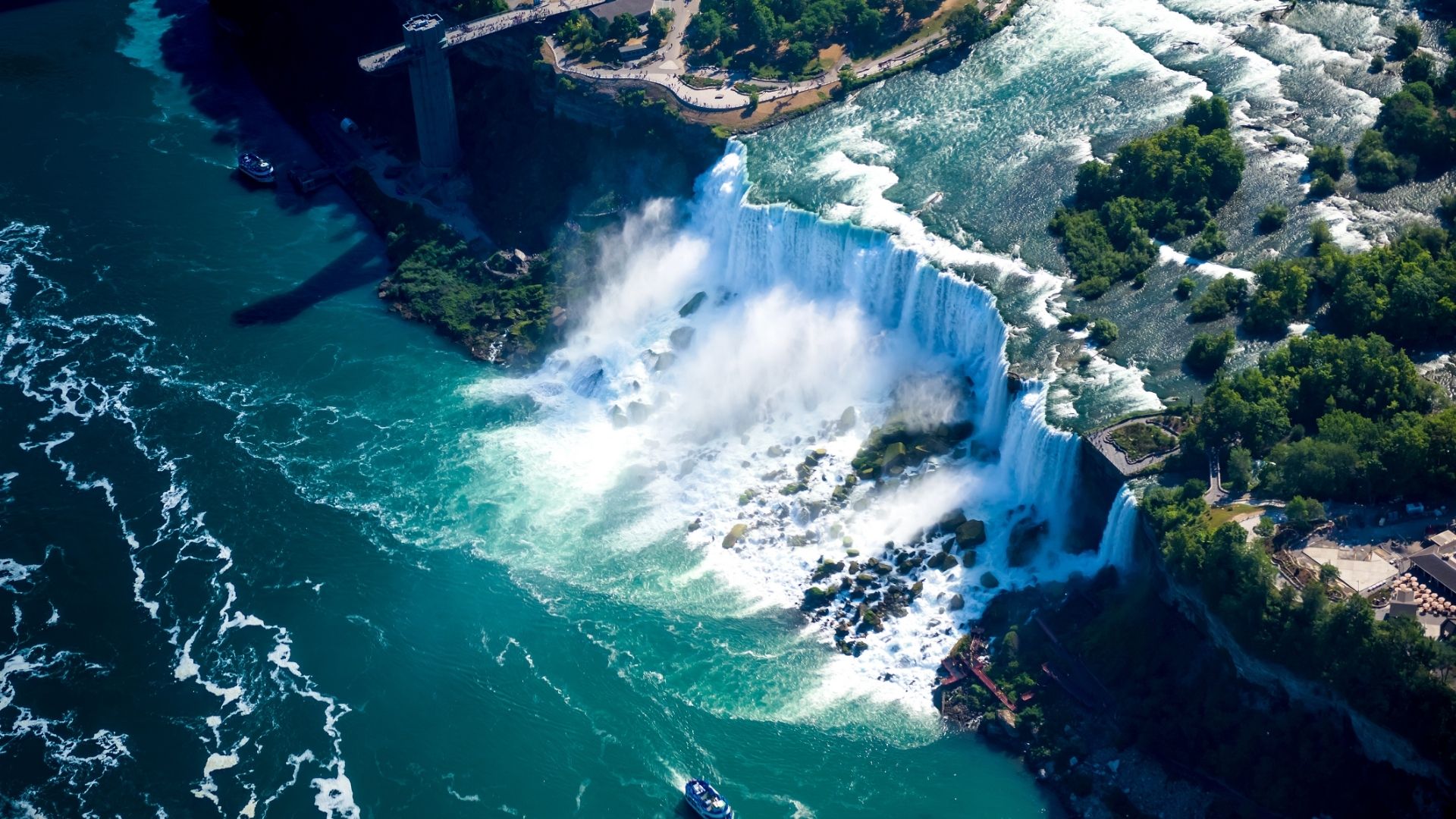 Niagara waterfall from above, Aerial view of Niagara waterfall