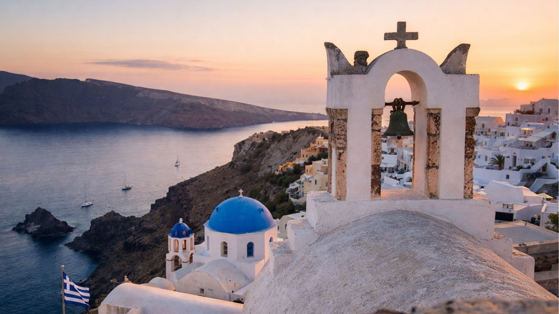 Sunset over Oia, Santorini