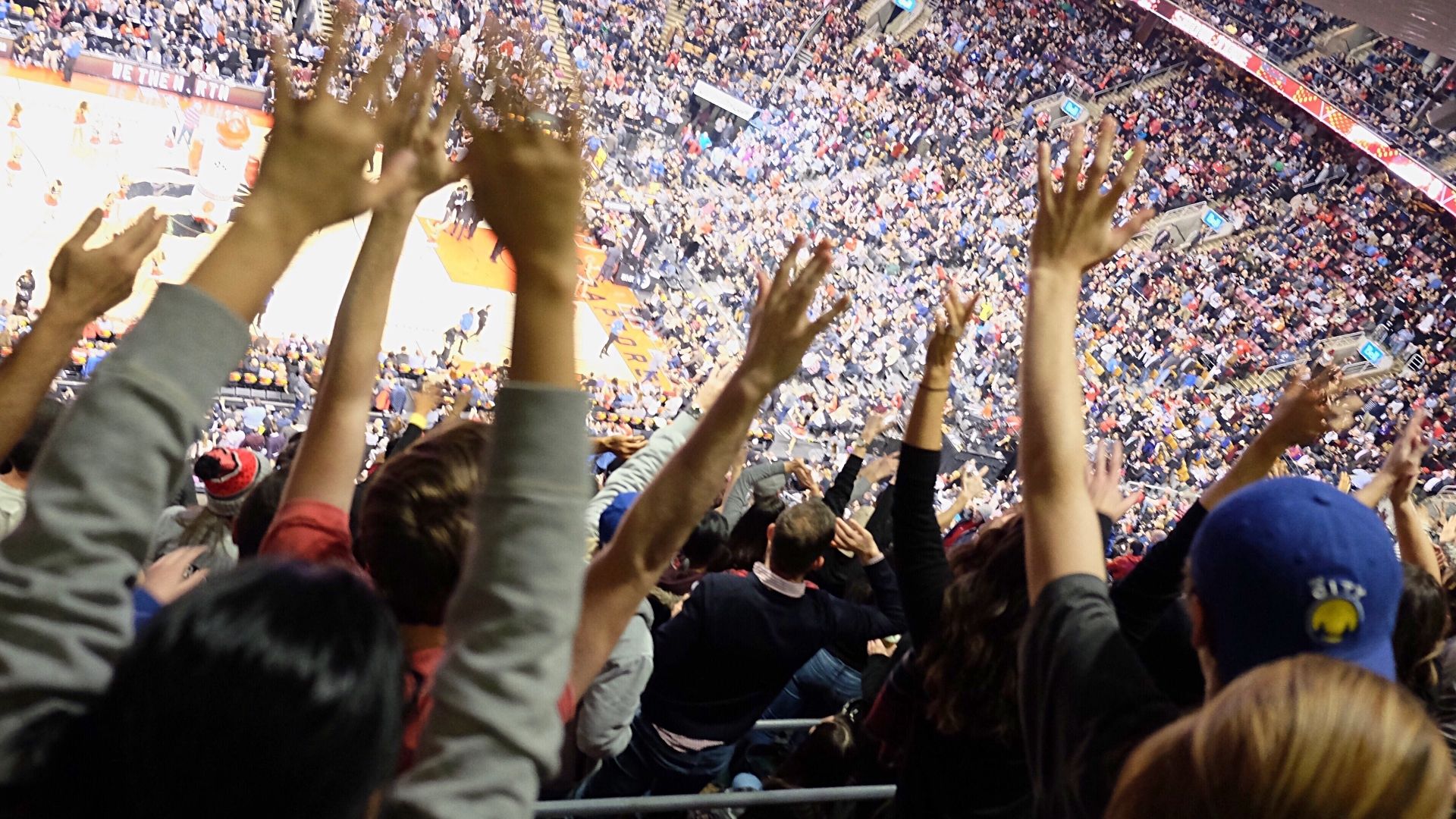 Fans rooting for the home team
