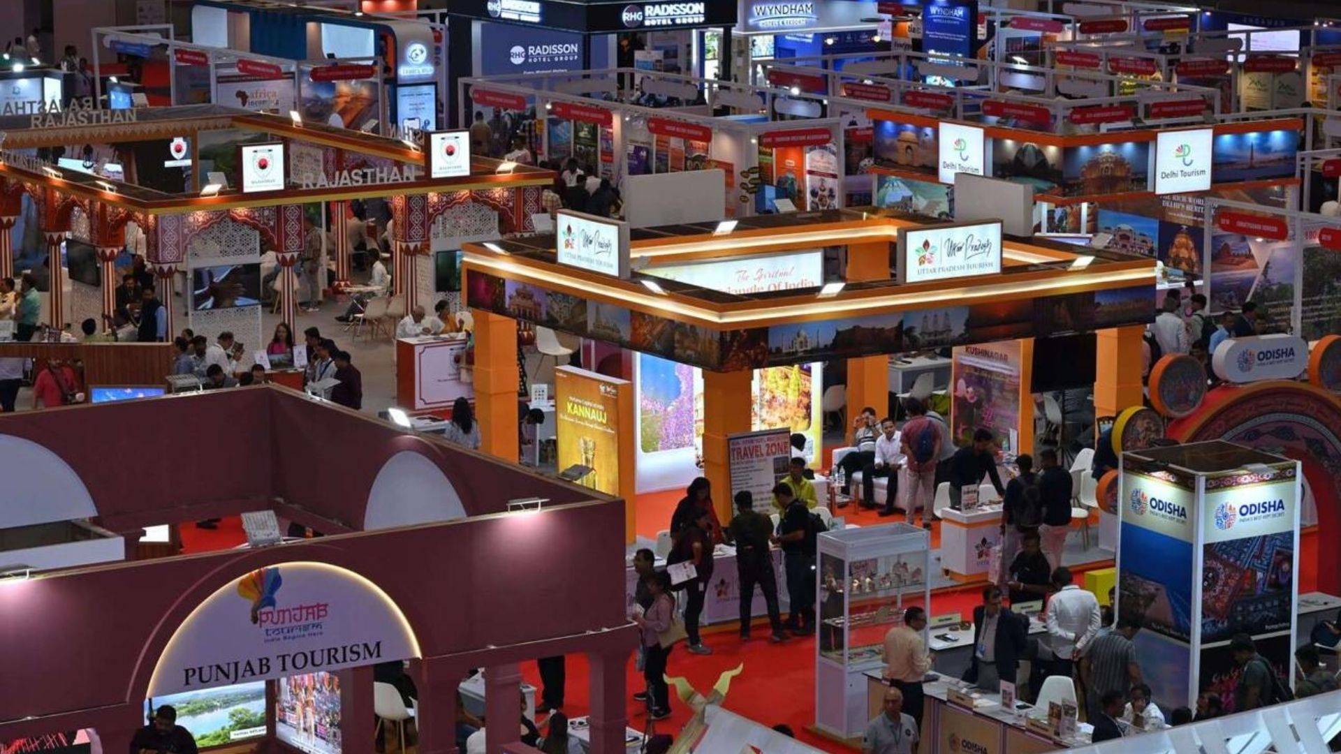 Travel trade show exhibition booths with tourism boards in India
