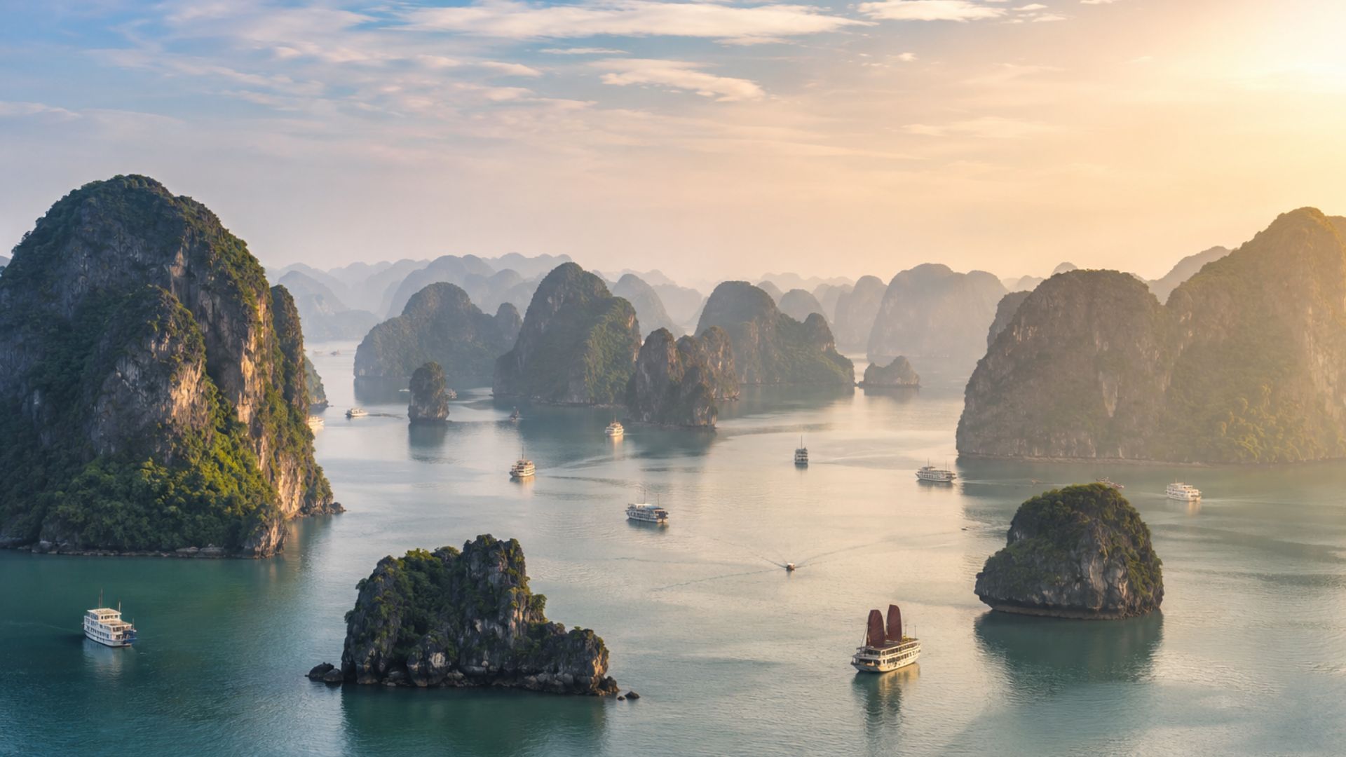 Limestone karsts in Ha Long Bay, Vietnam