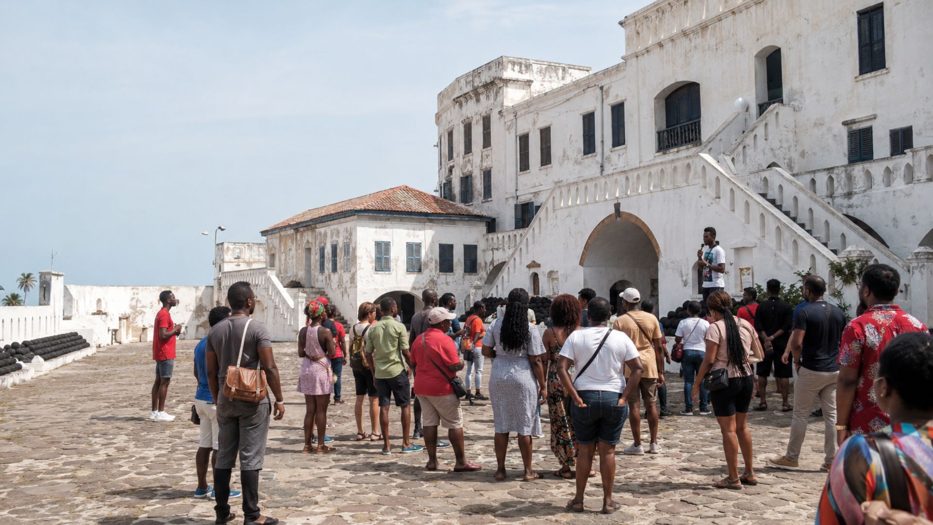 Cape Coast Castle courtyard during panafest 2026 heritage tour
