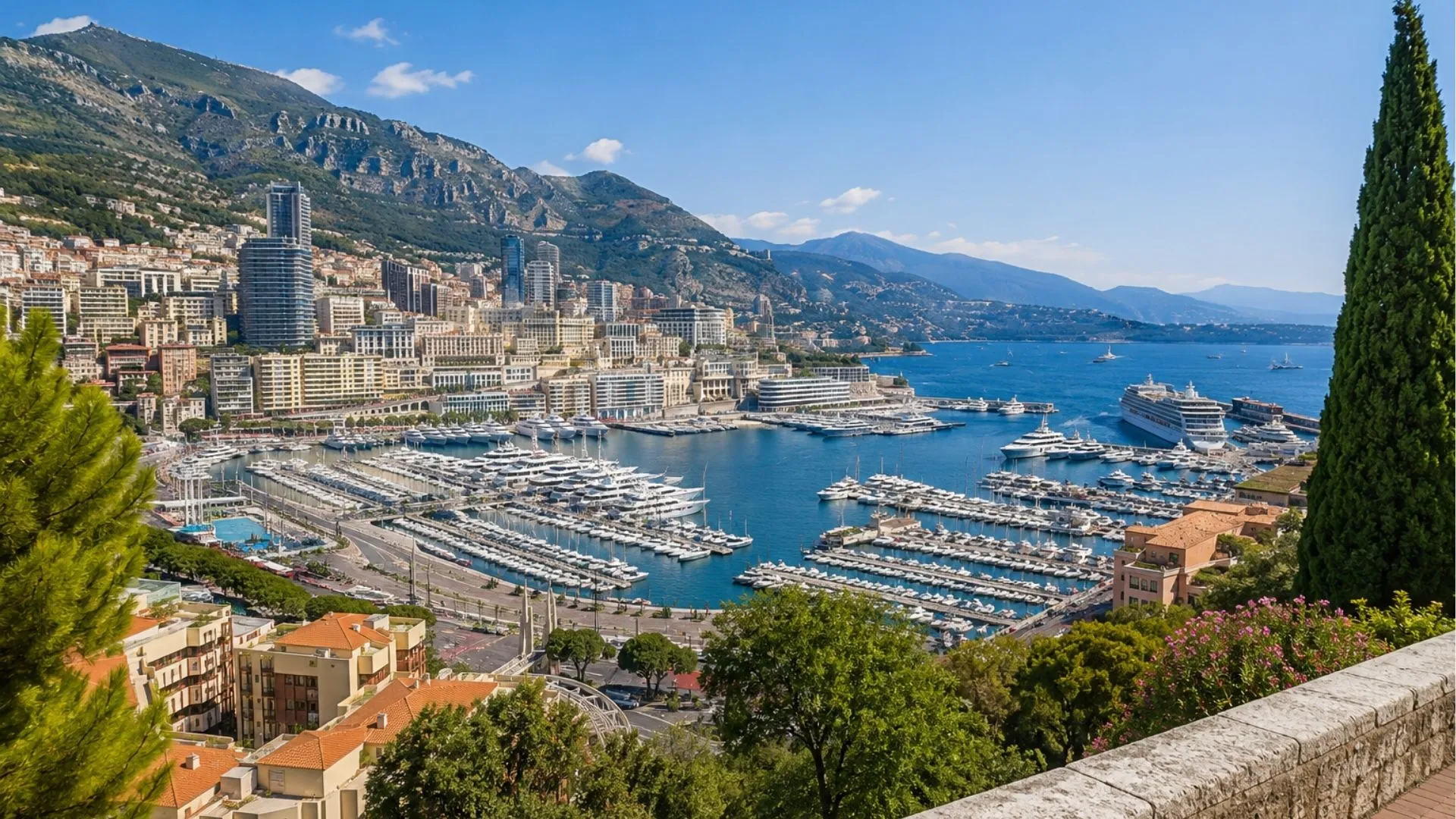 Monaco harbor view during a day trip from a nice France itinerary