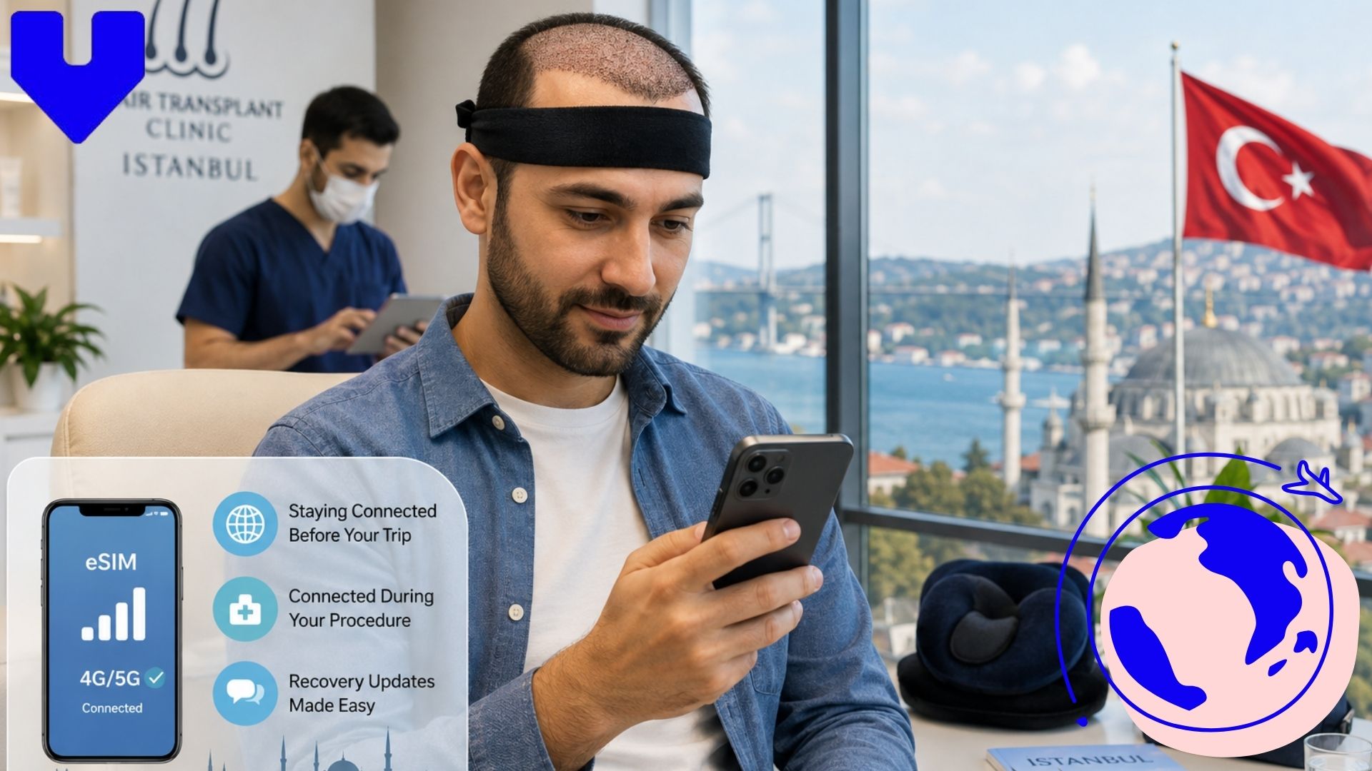 Turkey eSIM for Hair Transplant Travel Staying Connected Before, During, and After Your Procedure